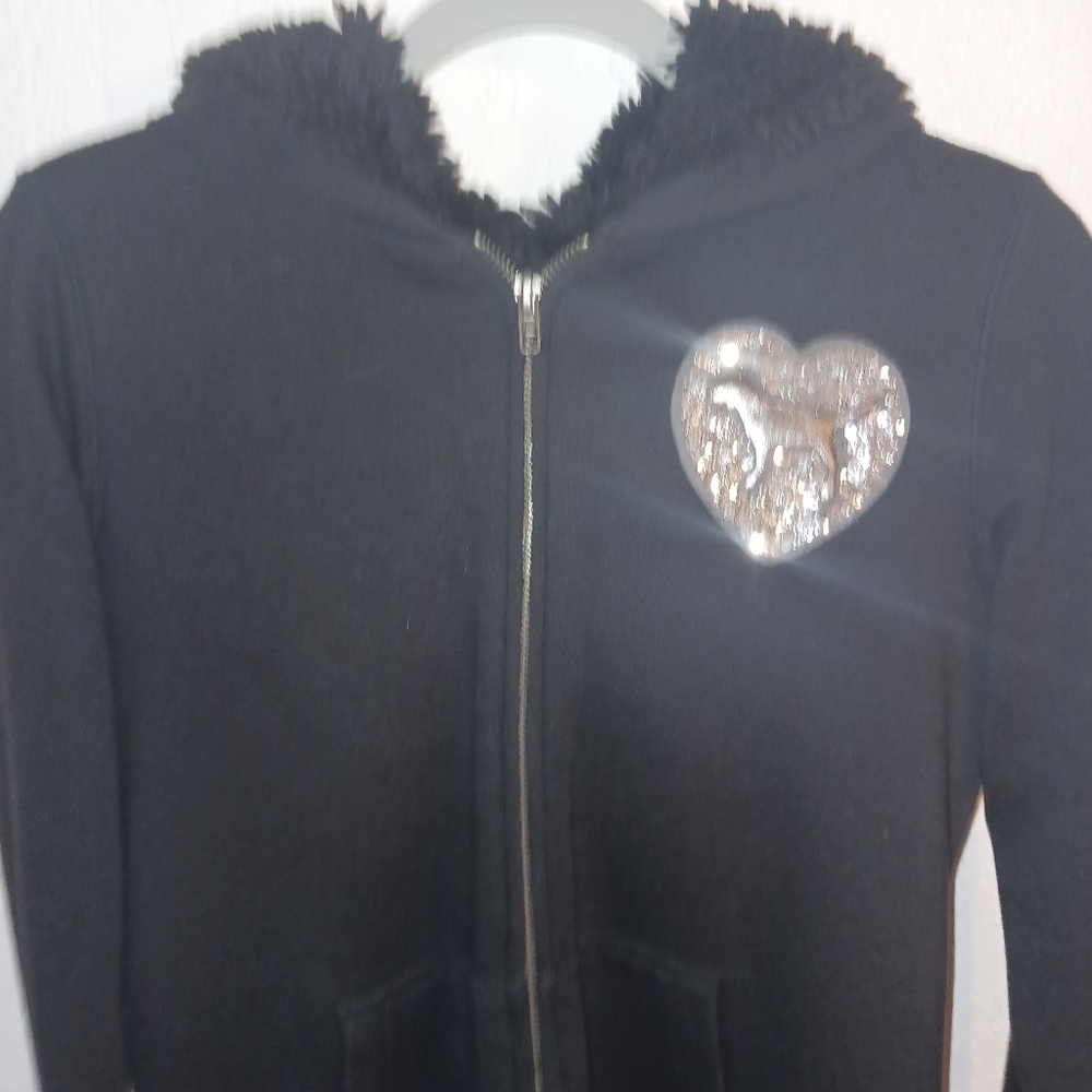 PINK Victoria's Secret Black Jacket with Silver Heart